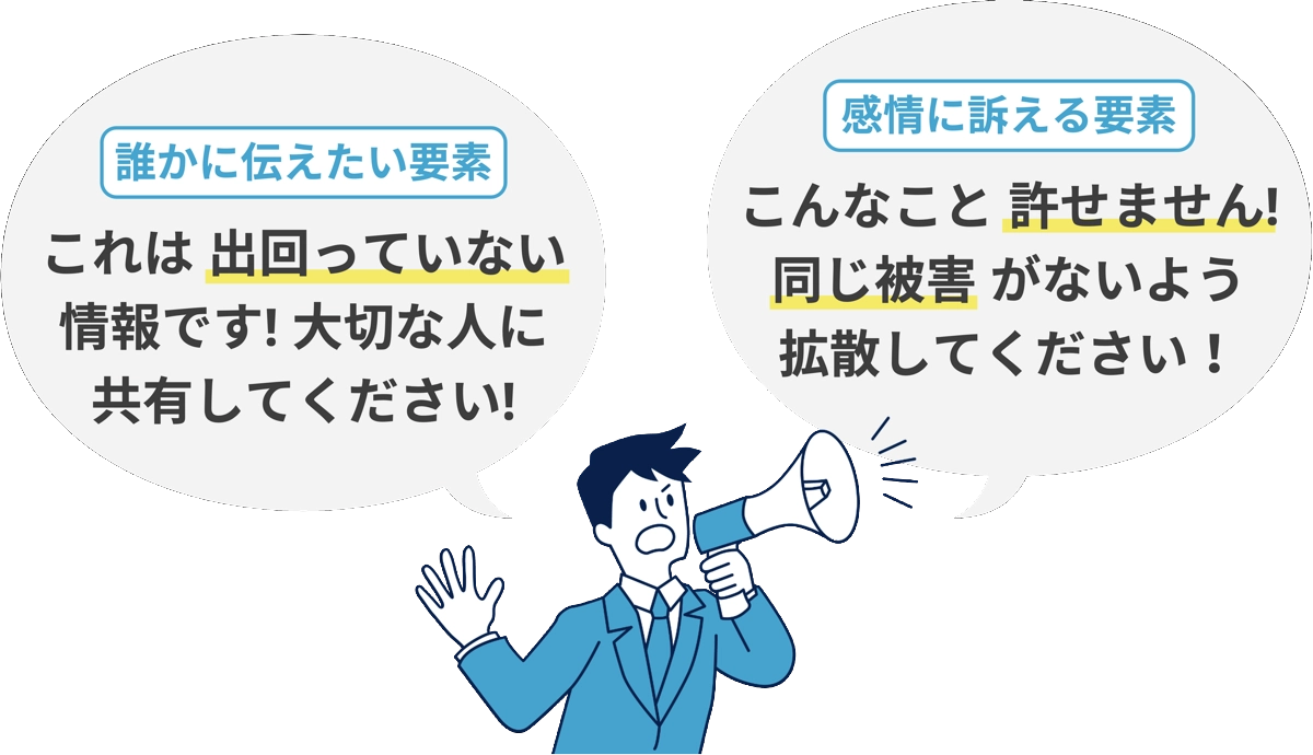 こんな情報を見たり、人に知らせたりしたことは